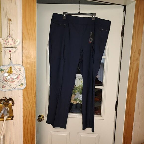 New Avenue Indigo Super Stretch Pull On Straight Leg Pants Size 22 Average - Picture 1 of 3